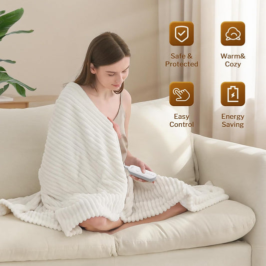 CozyWarm Silky Heated Throw Blanket